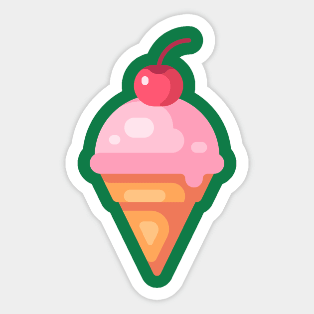 Cherry Ice Cream Cone Sticker by IvanDubovik